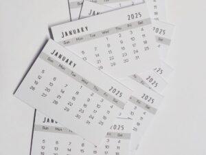 Mini Calendar Tabs 2025