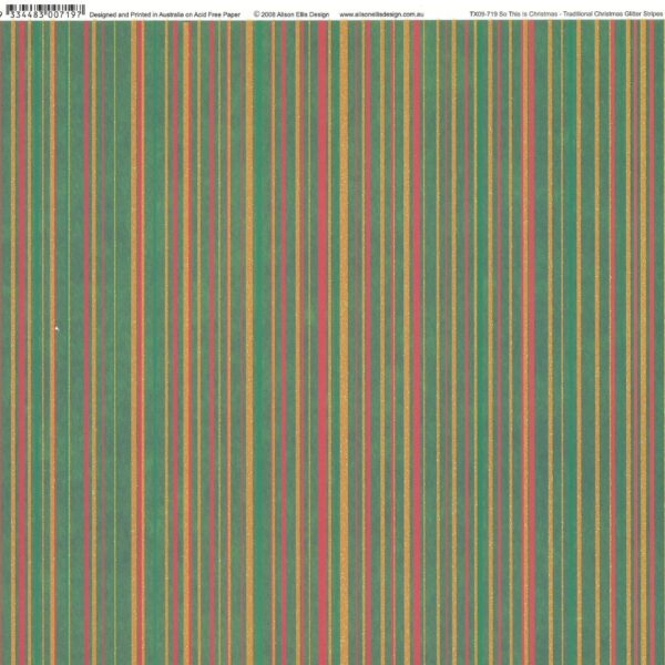 Traditional Christmas Glitter Stripes