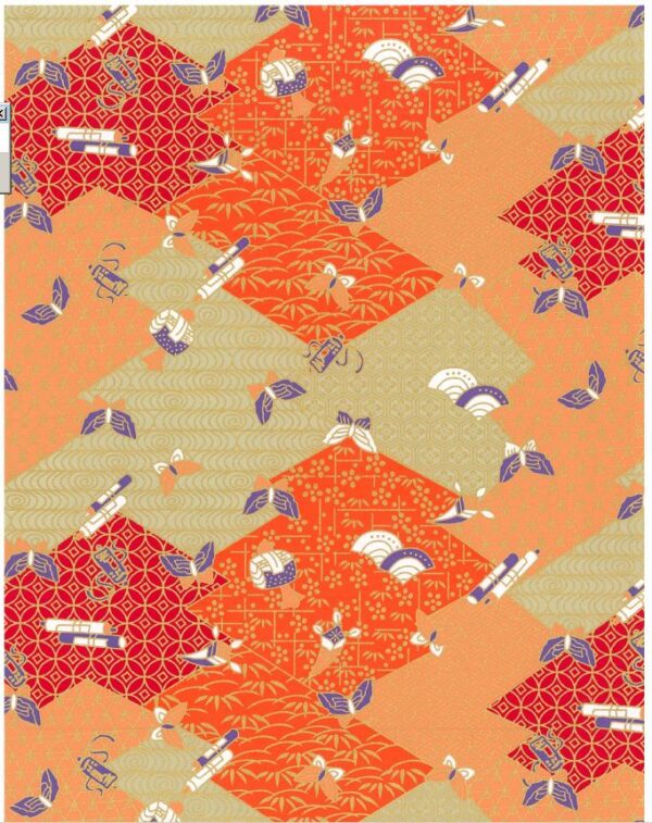 Japanese Chiyogami - Abstract Summer Gold Overlay