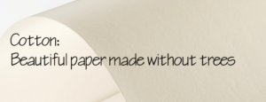 Cotton: beautiful paper made without trees