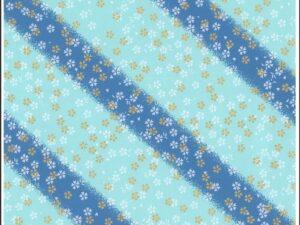 Japanese Chiyogami – Blue Blossom Disco Gold Overlay