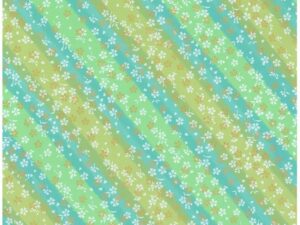Japanese Chiyogami – Green Blossom Disco Gold Overlay