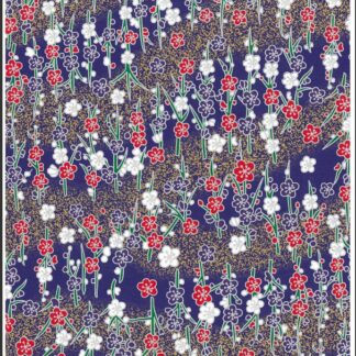 Japanese Chiyogami - Nocturnal Bloomed Fields Gold Overlay