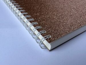 A5 Notebook – Ivory Paper, Gold Glitter Cover