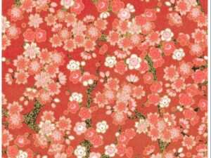Japanese Chiyogami – Overblooming Cherry Gold Overlay