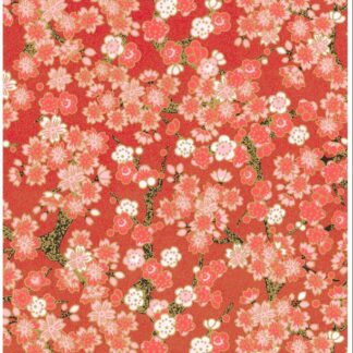 Japanese Chiyogami - Overblooming Cherry Gold Overlay