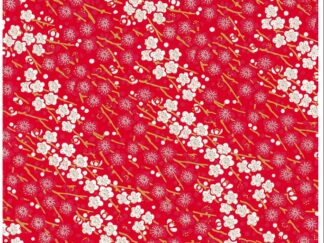 Japanese Chiyogami - Parallel Cherry Stripe Gold Overlay