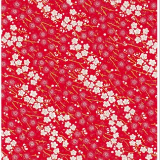 Japanese Chiyogami - Parallel Cherry Stripe Gold Overlay