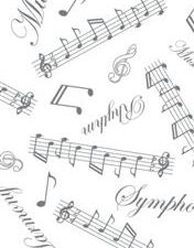 Printed Vellum – Music Notes Silver