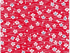 Japanese Chiyogami – Red Blossoming Ocean