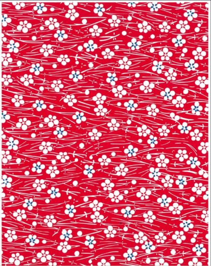 Japanese Chiyogami - Red Blossoming Ocean
