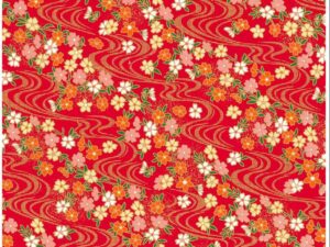 Japanese Chiyogami – Red River Gold Overlay