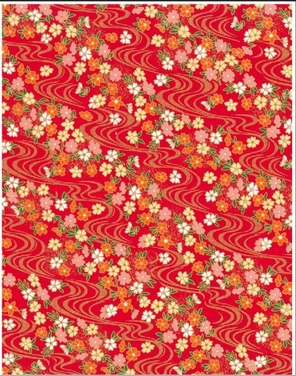 Japanese Chiyogami - Red River Gold Overlay